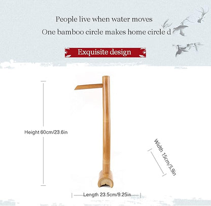 Water Features for The Garden Solar Powered Bird Bath Garden Bamboo Fountain Bamboo Flowing Water Courtyard Decoration Water Features Flowing Water Fish Tank Stone Trough,30cm Decoration,60cm
