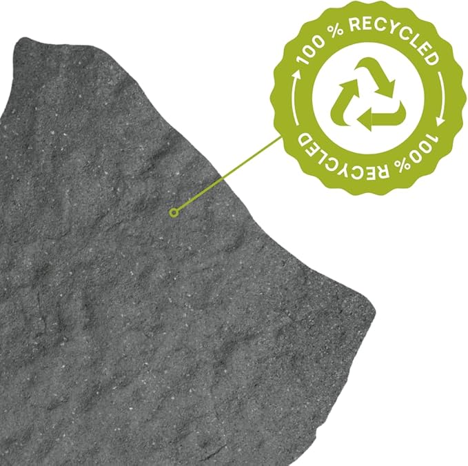 Gardener's Supply Company Flagstone Recycled Rubber Stepping Stone For Garden Walkway | Outdoor Patio Decor & Lawn Pathway Landscaping Stepping Blocks | Eco-Friendly Recycled Rubber - 17"W X 1/2 Thick