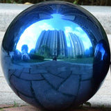 OXSNice 12 inch Gazing Ball,Blue Garden Sphere Mirror Globe Ball,Paint from Stainless Steel Hollow Ball,Polished Reflective Smooth Ball,Durable Shiny Decorations for Garden Patio Yard Home