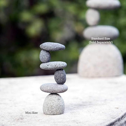 Zen Garden Mini Side 2 Side Balanced Stone Rock Cairn Sculpture - Promote Health, Harmony, and Calming Serenity, Meditation Decor, Mindfulness Decorations, Garden Decor, Home Decor, Zen Decor