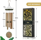 Gifts for Mom & Grandma - Outdoor Wind Chimes with Engraved Tree of Life, Large Patio Hanging Decor for Garden, Yard, Christmas, Anniversary Celebrations