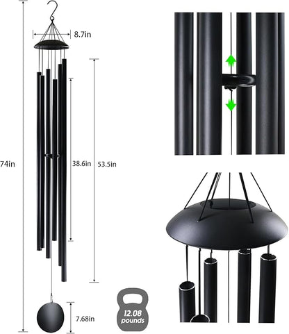 ASTARIN 74 Inch Extra Large Wind Chimes for Outside, Wind Chimes Outdoor Deep Tone,Windchimes Outdoors for Patio, Garden, Porch, Yard