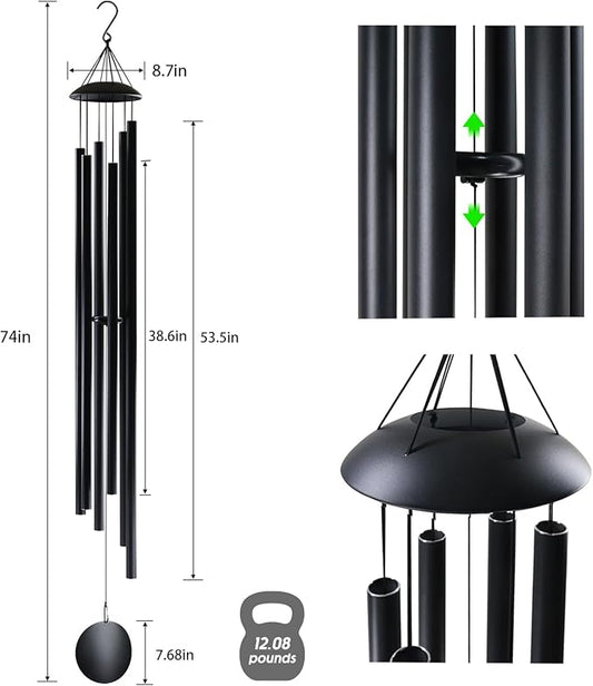 ASTARIN 74 Inch Extra Large Wind Chimes for Outside, Wind Chimes Outdoor Deep Tone,Windchimes Outdoors for Patio, Garden, Porch, Yard