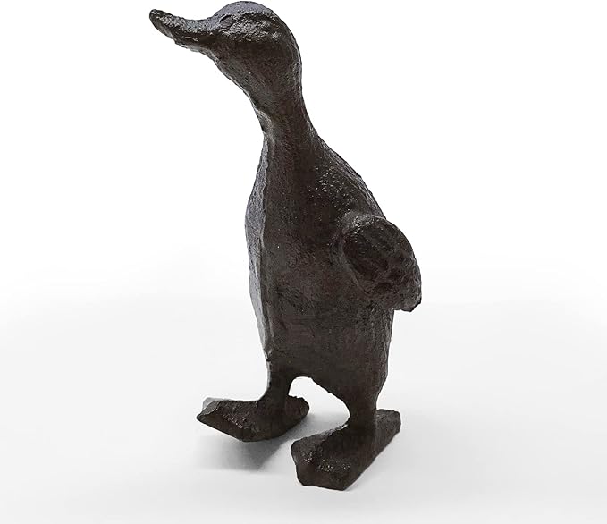 Heavy Duty Cast Iron Duck Statue,Small Cute Duck Statuary Ducks Decor for Garden Figure Home Decoration Pack of 2