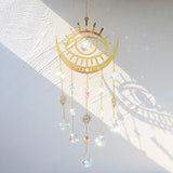 Artilady Evil Eye Garden Suncatcher - Large Prisms Crystal Ball Wind Chimes for Outside Sun Catcher Indoor Window Boho Witchy Room Home Bedroom Decor Christmas Housewarming Gift for Her
