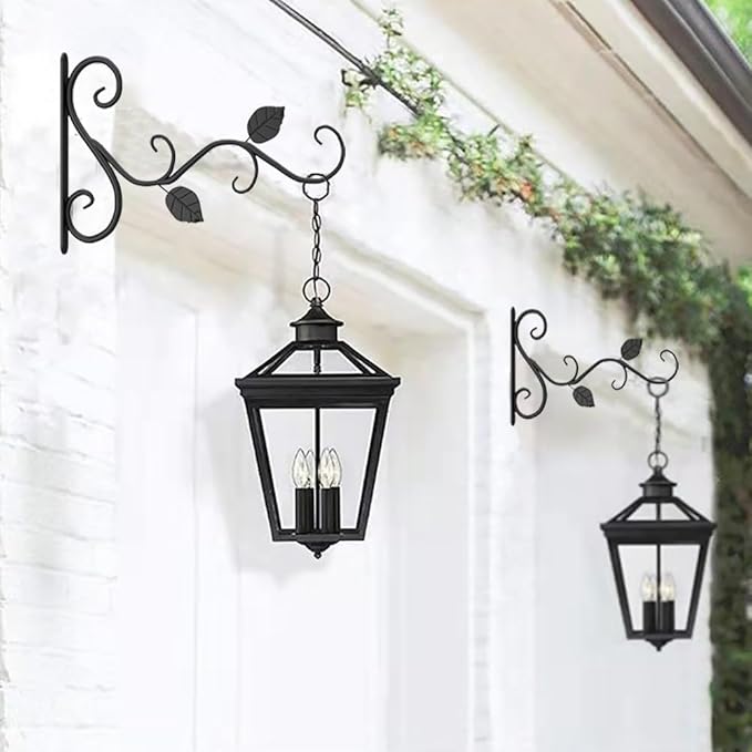 Kaxich 2 Pack Hanging Plant Hook, Metal Plant Bracket Wall Hooks Wall Mount Plant Hangers Indoor for Plants, Lanterns, Pot, Wind Chimes, Planter and Hanging Baskets