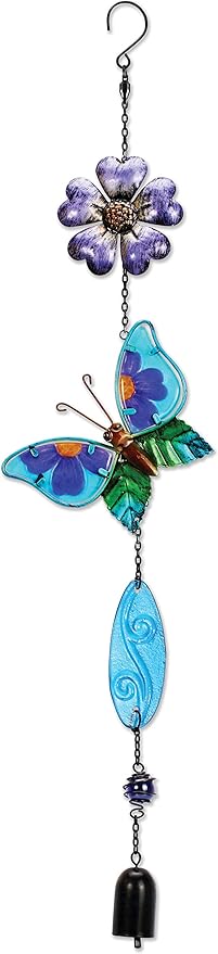 Sunset Vista Designs Metal and Glass Butterfly Suncatcher,Purple