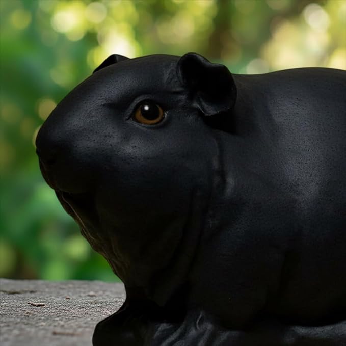 OLOMA Detailed Guinea Pig Decorative Statue Solid Concrete Animal Sculpture with Protective Resin Coating Durable Garden Lawn Patio Porch Indoor Decorative Accent