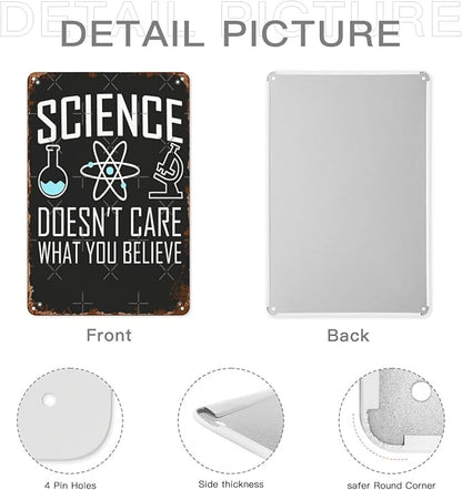 Office Wall Decor Science Doesn T Care What You Believes Vintage Signs Metal Walls Retro Metal Plaque For Home,Office,Yard,Or Man Cave Funny,Cute,And Inspirational 8X12inch