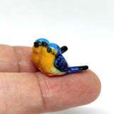 Bird Micro Tiny Dollhouse Figurines Hand Painted Ceramic Animals Collectible Gift Home Garden Décor (Budgerigar Bird)