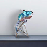Tooarts Metal Chameleon Sculpture Wild Animal Figurine Indoor Outdoor Decoration Yard Statue for Home and Fairy Garden Decor
