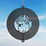 Personalized Hedgehog Metal Wind Spinner, Custom Outdoor Ornament for Yard Display, Kinetic Wildlife Sculpture, Cute Garden Gift (Hedgehog Garden Wind Spinner)