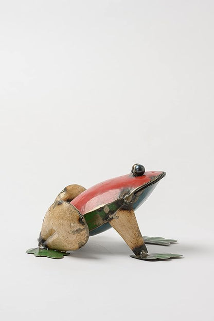 De Kulture Handcrafted Recycled Iron Small Frog Decorative Collectible Figurine showpiece Beautify Home Office Holiday décor| Ideal for Garden Balcony Terrace Decoration, 6.3x4.8x3.9 (LWH) inches