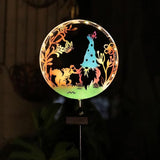 Solar Powered Squirrel elf Light, Garden Decoration forging Iron Art Beautiful Squirrel and elf Ground lamp, Wireless Dusk to Dawn LED Landscape Light Waterproof.