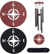 ORIGACH 2 Pcs Black and Red Compass Replacement Wind Catcher, Wind Chime Parts Replacement with 16.4FT Nylon Cord, Metal Wind Chime Replacement Sail for Memorial Sympathy Wind Chimes