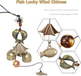 Hooshing Fish Wind Chimes for Outside Tiny Metal Garden Bells for Lucky Home Garden Patio Hanging Decor Gift