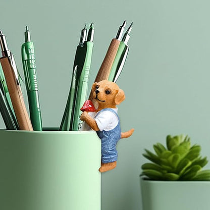 Dog Figure Plant Pot Hanger, Flower Pot Hugger, Resin Tortoise Statue, Funny Pot Huggers for Planters, Cute Climbing Tortoise Flower Pot Hugger, Garden Fence Balcony Patio Yard (Dog)