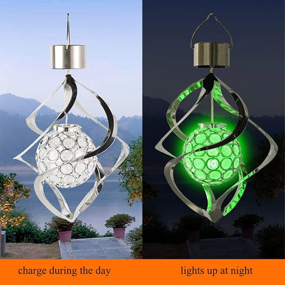 Outdoor Hanging Solar Lights, Waterproof Solar Powered Decorative Landscape Lanterns with 7 Color Auto-Changing for Garden Walkway Patio Yard Solar Wind Chime Lights,1 Pack