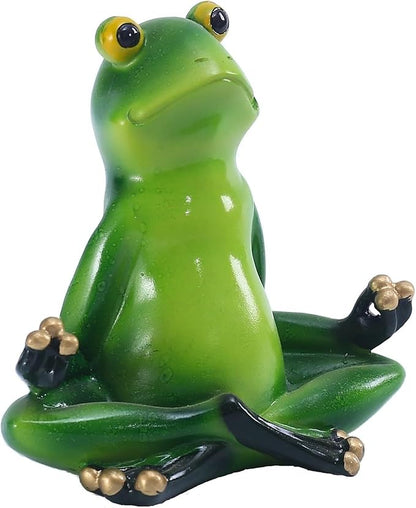 Cute Statues Frog Statue Outdoor Garden Sculptures for Yard Lawn Resin Animal Figurines Yoga Art Backyard Decor(Meditation)