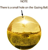 Stainless Steel Gold Gazing Mirror Ball, Polished Hollow Ball Reflective Shiny Garden Sphere, Housewarming Gift Outdoor Decorations(6 Inch)