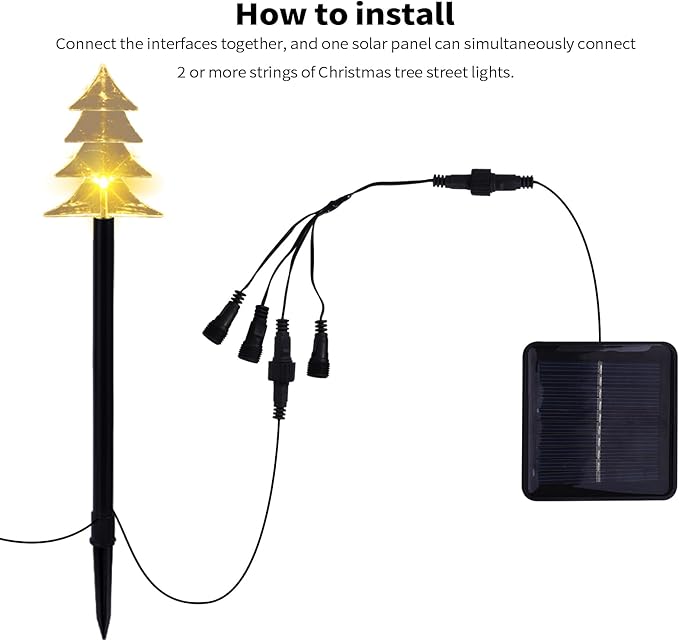 Outdoor Christmas Decorations, Solar Xmas Pathway Lights, Set of 10 Waterproof Landscape Christmas Lights, LED Lamp for Yard Lawn Patio Walkway Decor