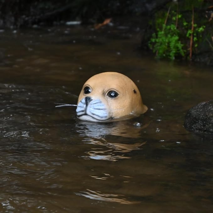 Seal Head Pool Float Decor Animals Floating Pond Decorations Accessories for Outdoor Ponds Backyard Patio Outside Gifts