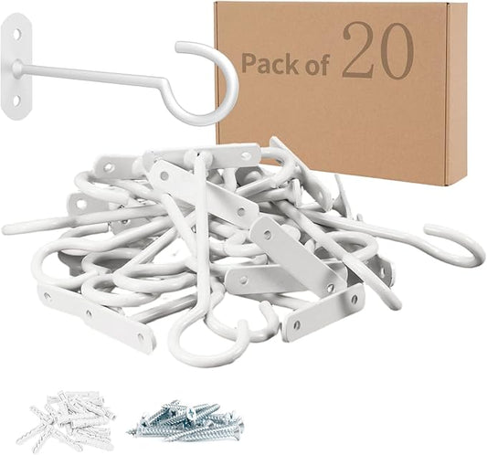 20Pack Ceiling Hooks for Hanging Plants Bulk,6in Decoration Wall Hook White