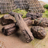7PCS Miniature Tree Stumps Fake Tree Stump Decor Mini Stone Rock Statue Mini Garden Figurines for DIY Fairy Garden Miniature Moss Landscape