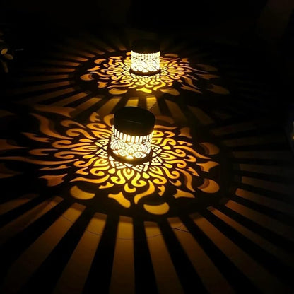 Decorative Solar Mandala Lights, Solar Wall Step Deck Light Outdoor Garden Decor, Mandala Theme Outdoor Fence Lights for Garden Post Patio Backyard Yard Decor