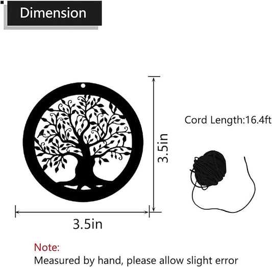 Replacement Wind Catcher, Wind Chime Sail Replacement with 16.4FT Nylon Cord, Metal Wind Chime Parts Replacement for Sympathy Wind Chimes and Wind Bells, Black Tree