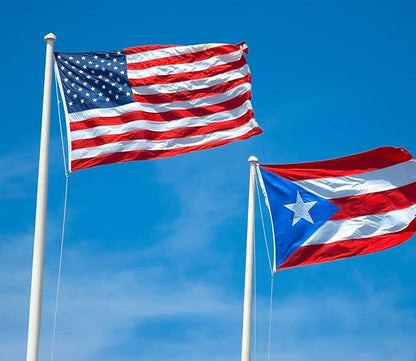 2Pack-American&Puerto Rico Flag Large 3x5 Ft, Moderate Outdoor/Indoor Both Sides 100D Polyester-Brass Grommets for Easy Display USA Puerto Rican Flags 3' x 5' Banner