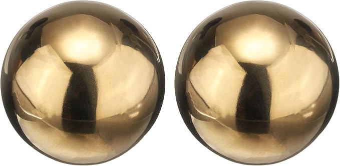 uxcell 2pcs Gazing Globe Decor Ball 1.65 inch 42mm Garden Sphere Polished Hollow Ball, Seamless Stainless Steel Gazing Ball, Smooth Mirror Globe for Garden Home Decor, Gold Tone