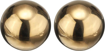 uxcell 2pcs Gazing Globe Decor Ball 2 inch 51mm Garden Sphere Polished Hollow Ball, Seamless Stainless Steel Gazing Ball, Smooth Mirror Globe for Garden Home Decor, Gold Tone