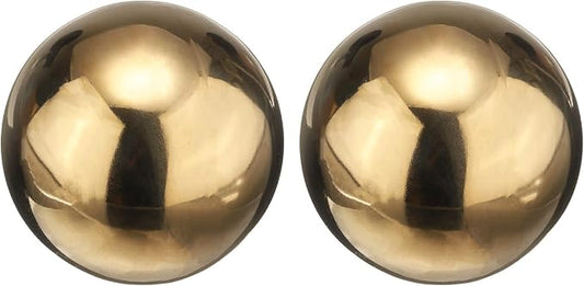 uxcell 2pcs Gazing Globe Decor Ball 2 inch 51mm Garden Sphere Polished Hollow Ball, Seamless Stainless Steel Gazing Ball, Smooth Mirror Globe for Garden Home Decor, Gold Tone