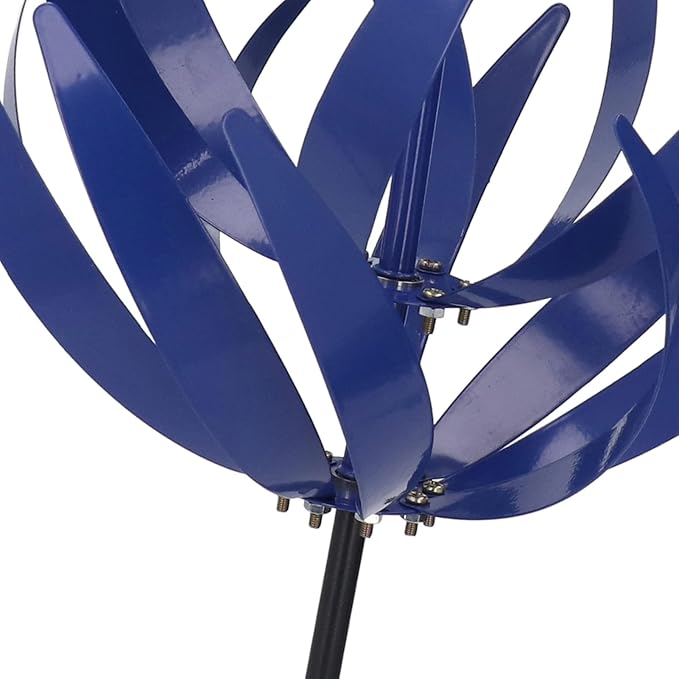 Asixxsix Large Wind Sculpture Decorative Craft Rotator for Yard Garden Outdoor, Blue Appearance, Iron Material with Long Service Life