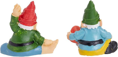 Juvale 4 Pieces Mini Garden Gnomes, Outdoor Statue Set in Funny Poses for Yoga Gifts, Plant Pots Decor (2 in)