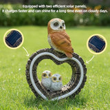 Solar Garden Owl Statue with Love Heart Light, Gifts for Women Mom Grandma, Outdoor Decor for Yard Art Lawn Ornaments Porch Patio Balcony