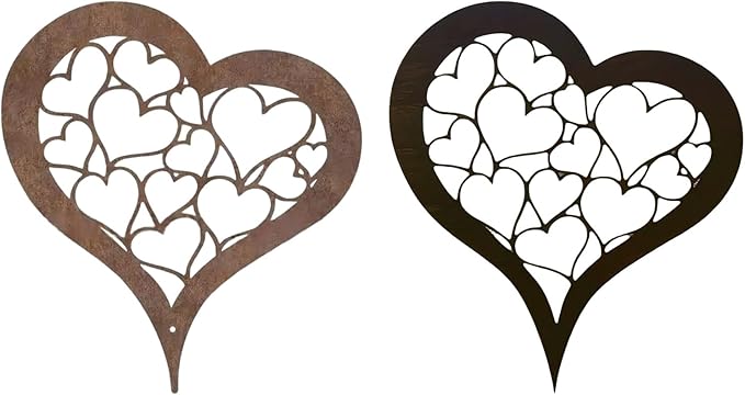 Rusty Stake Heart Statue Tree with Realistic Rusted Heart for Home and Garden Parterre Enhancement Yard Decoration