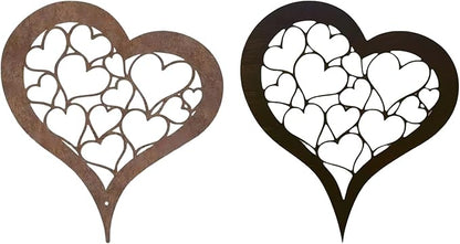 Rusty Stake Heart Statue Tree with Realistic Rusted Heart for Home and Garden Parterre Enhancement Yard Decoration