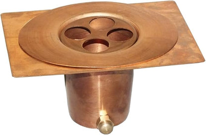Monarch Rain Chains Installation Kits – 3-Piece Pure Copper Gutter Adapter Set with Rectangular Plate and Round Hole Filter for Rain Chains for Gutters, Decorative Gutter Adapter Installation Set