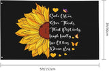 Sunflower Smile Often Think Positively Give Thanks Laugh Loudly Love Others Dream Big Flag 3x5 Ft Garden Yard Banner Outdoor Decorative Sign