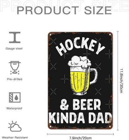 Retro Tin Signs Hockey 8x12 Inches Metal Wall Decor for Garden,Kitchen,Living Room,Patio,Office,Bathroom,and More! Vintage Funny Sign