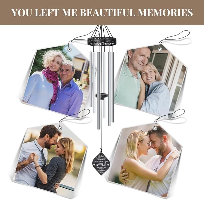 Synhonty Memorial Wind Chimes for Loss of Husband, 32" Sympathy Gift, Remembrance/Grief/Bereavement Gifts in Memory of Husband