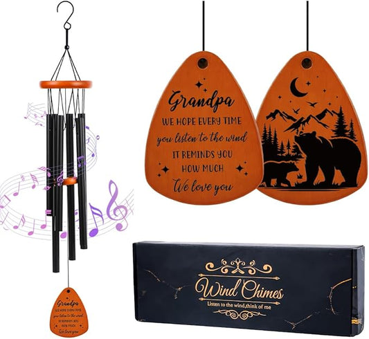 Gifts for Grandpa, Wind Chimes for Grandpa, Grandfather Birthday Gift from Granddaughter Grandson, Love Reminder Gifts Ideas for Thanksgiving Christmas Father's Day