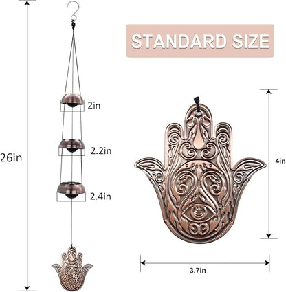 Temple Wind Chime, Red Copper Wind Chimes with 5 Bells, Feng Shui Wind Chimes for Home Yard Outdoor Decoration, A Great Memorial Wind Chime for Someone Who Loves Peace