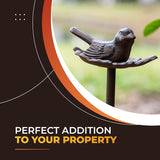 Carvers Olde Iron Decorative Garden Hose Guide Stake – 19" Solid Aluminum Heavy Duty Hose Protector for Landscaping, Flower Beds & Yard Edging - Bird