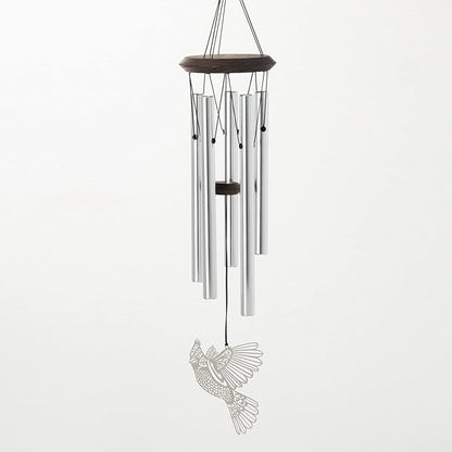 Woodstock Chimes Signature Collection, Woodstock Habitats Chime, 21'', Silver Wind Chimes for Outdoor, Patio, Home or Garden Decor (HCMC)