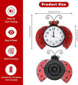 Outdoor Clock Silent Non-Ticking, Outdoor Wall Clocks with Thermometer & Humidity, Quartz Clocks Decor for Patio Garden Living Room