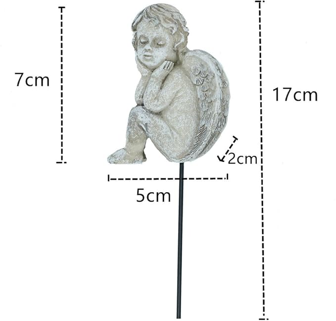 MUAMAX Decorative Angel Garden Stakes 2 Pack Miniature Angel Fairy Garden Angel Ornaments Small Angel Memorial Statue Fairy Garden Accessories