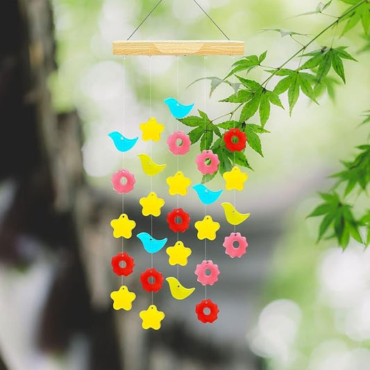 Topadorn Solar Wind Chimes Light Glass Hanging Windchimes with Solar Light for Home, Garden, Patio and Yard Decor